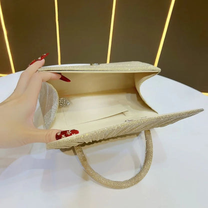 Sac à Main Doré Effet Froissé
